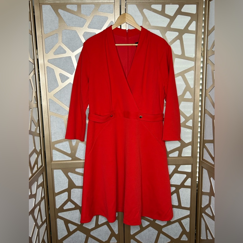 Elegant Red Wrap Dress